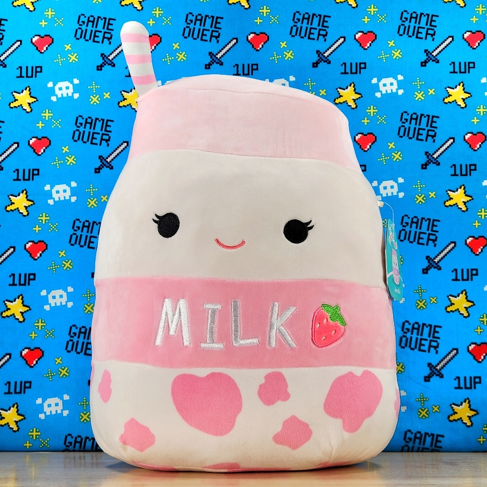 Squishmallow Amelie the Strawberry Milk 13" UltraSoft Stuffed Food Squad Plush